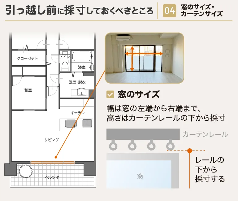 窓のサイズ・カーテンサイズ